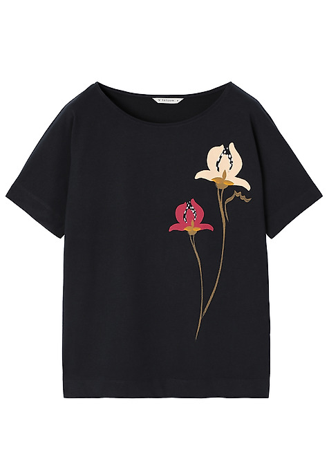 BAWEŁNIANY T-SHIRT Z NADRUKIEM - LALI GRANATOWY 2