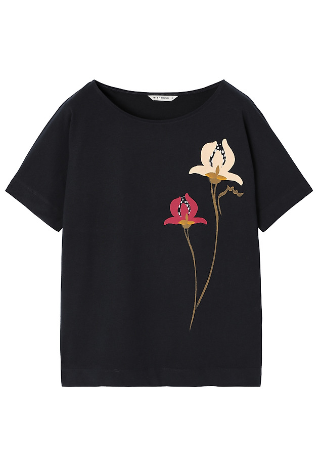 BAWEŁNIANY T-SHIRT Z NADRUKIEM - LALI BAWEŁNIANY T-SHIRT Z NADRUKIEM - LALI GRANATOWY 4