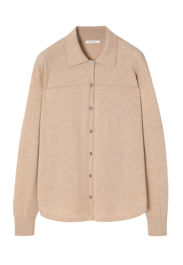 WOOL LONG-SLEEVED SHIRT - ELARA WOOL LONG-SLEEVED SHIRT - ELARA BEIGE 7