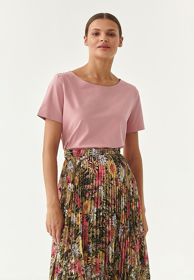LADIES' SIMPLE SHORT SLEEVE BLOUSE MIKAJA LADIES' SIMPLE SHORT SLEEVE BLOUSE MIKAJA PINK 3