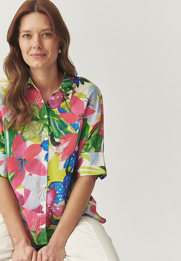 COTTON SHIRT WITH ORIGINAL PATTERN - MARA COTTON SHIRT WITH ORIGINAL PATTERN - MARA MULTIKOLOR 1