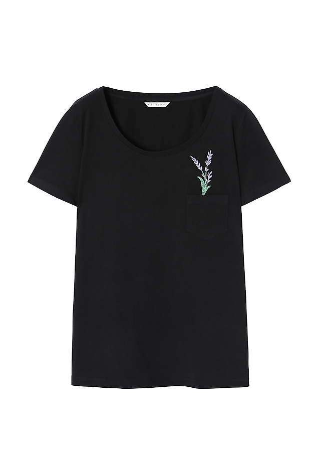 LADIES' T-SHIRT WITH A POCKET AND EMBROIDERY STENA LADIES' T-SHIRT WITH A POCKET AND EMBROIDERY STENA BLACK 6