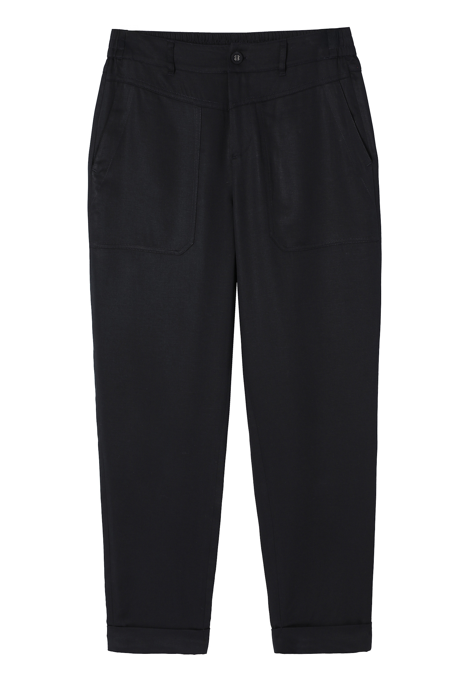 CASUAL HLAČE Z LANOM - SEMIRKO CASUAL HLAČE Z LANOM - SEMIRKO TEMNO MODRA 112687