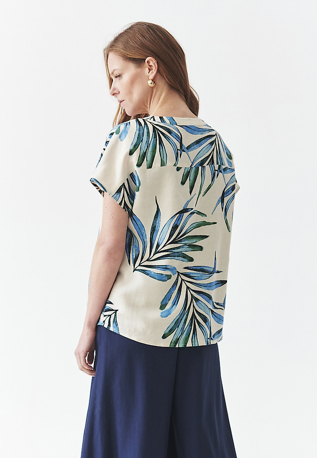 PATTERNED BLOUSE WITH LINEN AND VISCOSE - SARAKINO 1 PATTERNED BLOUSE WITH LINEN AND VISCOSE - SARAKINO 1 MULTIKOLOR 3