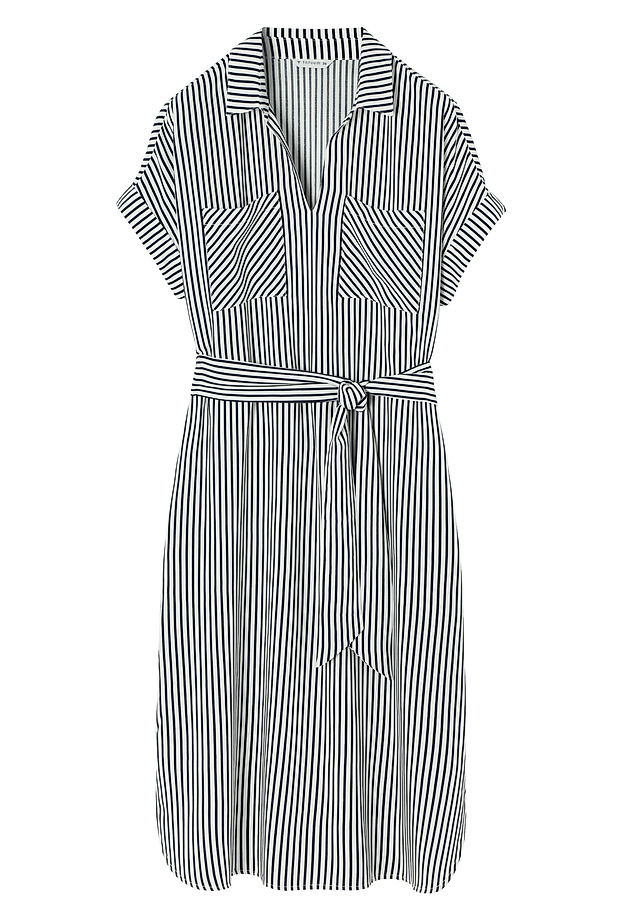 STRIPED VISCOSE DRESS - IKALA STRIPED VISCOSE DRESS - IKALA GRANATOWY 7