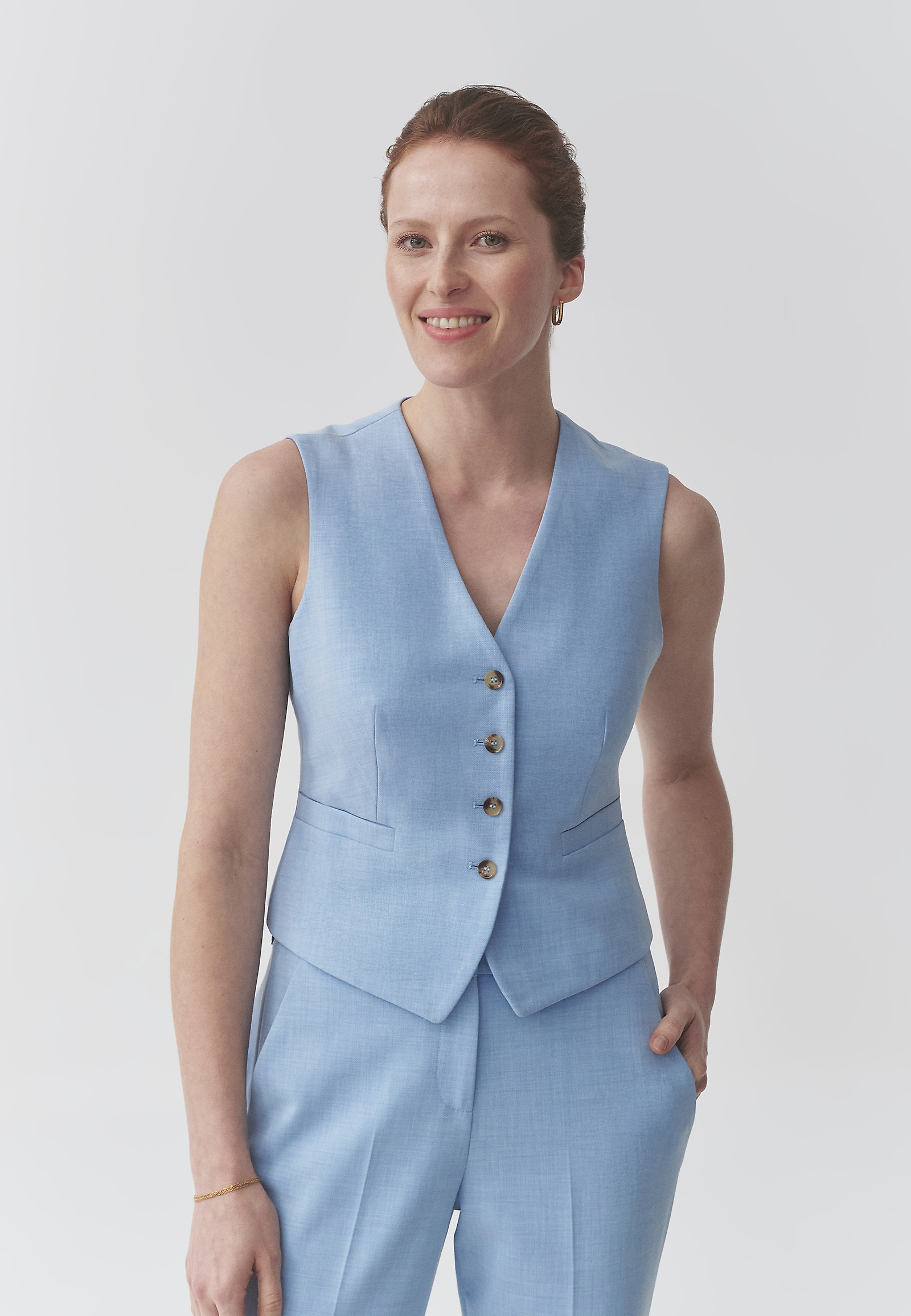 FITTED WAISTCOAT - RONITA 1 FITTED WAISTCOAT - RONITA 1 KÉK 106561