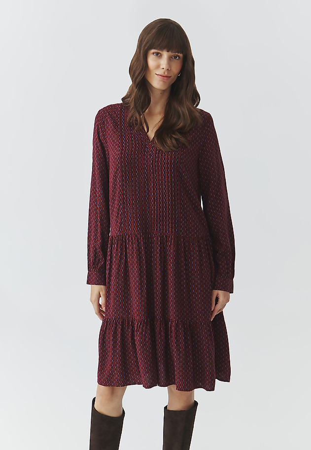 LADIES' FLARED FABRIC DRESS WITH ORIGINAL DESIGN — MISTY LADIES' FLARED FABRIC DRESS WITH ORIGINAL DESIGN — MISTY MULTIKOLOR 1