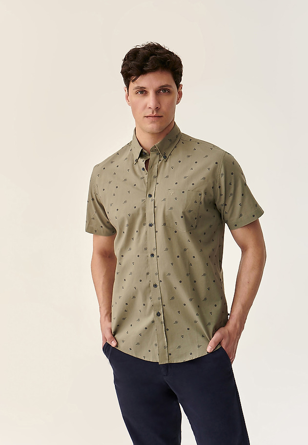 MEN'S SHORT SLEEVE SHIRT DORT 5 CLASSIC MEN'S SHORT SLEEVE SHIRT DORT 5 CLASSIC GREEN 1