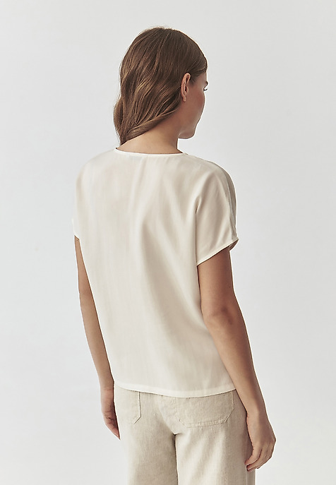 LADIES’ BLOUSE WITH V-SHAPED NECKLINE - SIRO ECRU 2