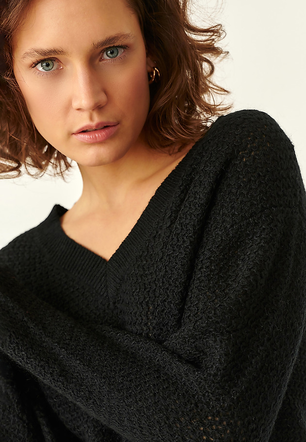 STRUKTURALNY SWETER DAMSKI LASO 1 STRUKTURALNY SWETER DAMSKI LASO 1 CZARNY 5