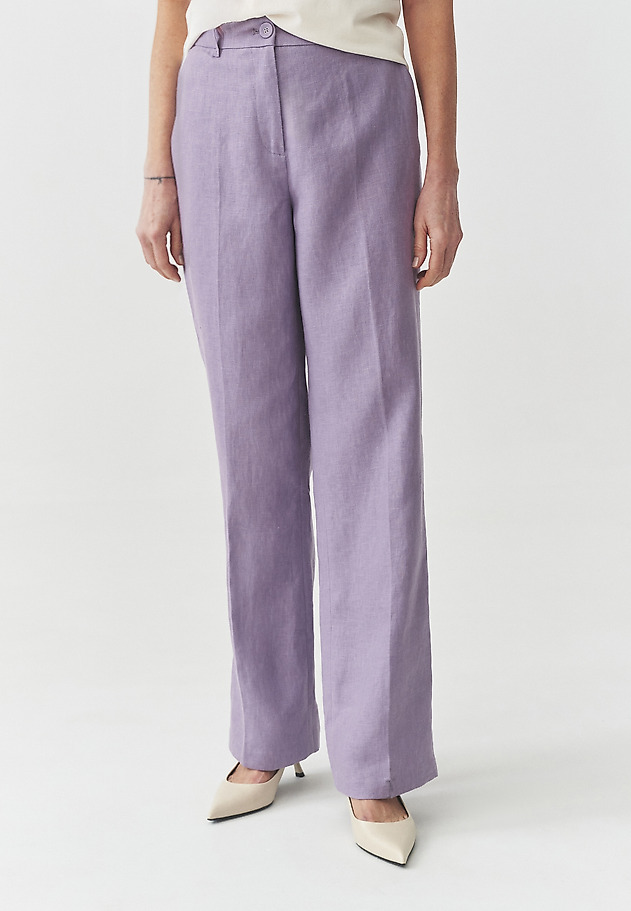 LINEN WIDE-LEG TROUSERS — LANTO 1 LINEN WIDE-LEG TROUSERS — LANTO 1 FIOLETOWY 2