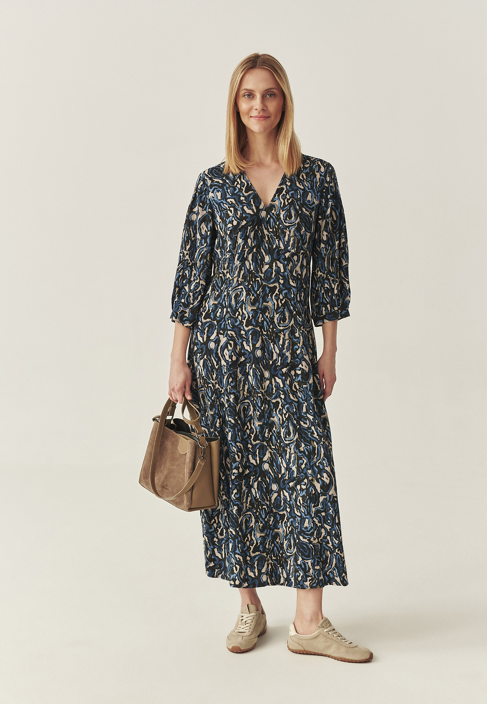 VISCOSE MIDI DRESS WITH ORIGINAL DESIGN - KASIDI VISCOSE MIDI DRESS WITH ORIGINAL DESIGN - KASIDI MULTICOLOR 114692