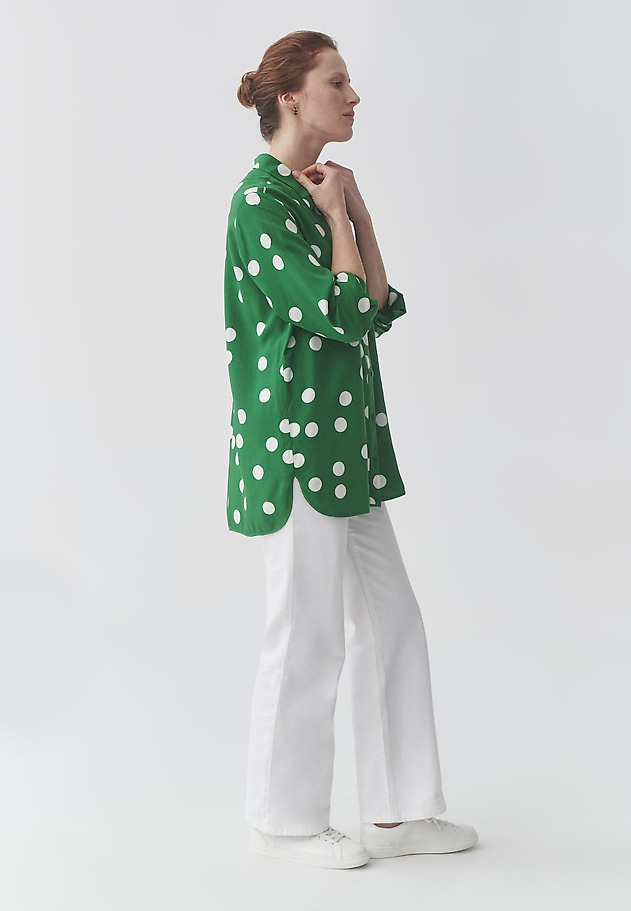 VISCOSE SHIRT WITH GREEN POLKA DOTS - DOTTA 1 VISCOSE SHIRT WITH GREEN POLKA DOTS - DOTTA 1 MULTIKOLOR 3