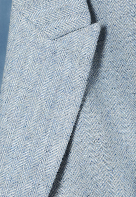 TKANINOWY ŻAKIET DAMSKI W JODEŁKĘ  - AGNES NIEBIESKI 2