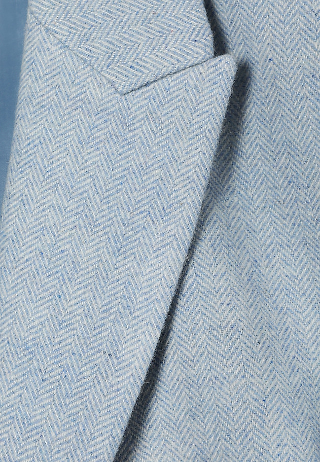 LADIES' HERRINGBONE FABRIC JACKET - AGNES LADIES' HERRINGBONE FABRIC JACKET - AGNES BLUE 9