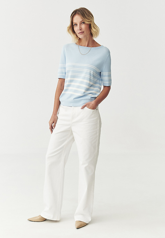 STRIPED BLOUSE — EZRA STRIPED BLOUSE — EZRA BLUE 2