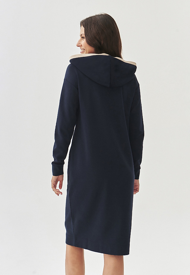 LADIES' KNITTED DRESS WITH A STRAIGHT CUT - JADE LADIES' KNITTED DRESS WITH A STRAIGHT CUT - JADE NAVY BLUE 3