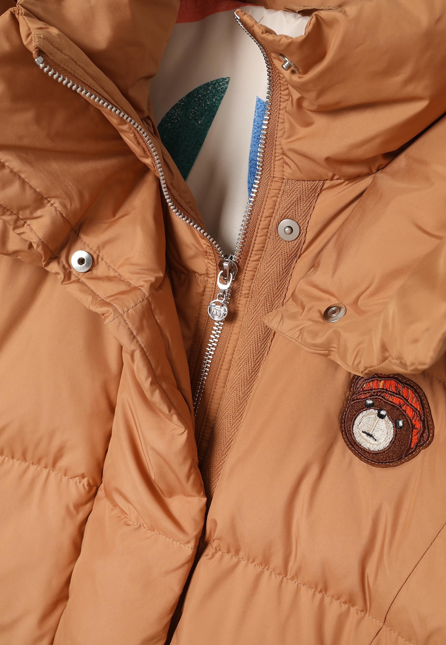 PUCHOWA KURTKA Z MISIEM USZATKIEM - KREZI BEŻOWY 2