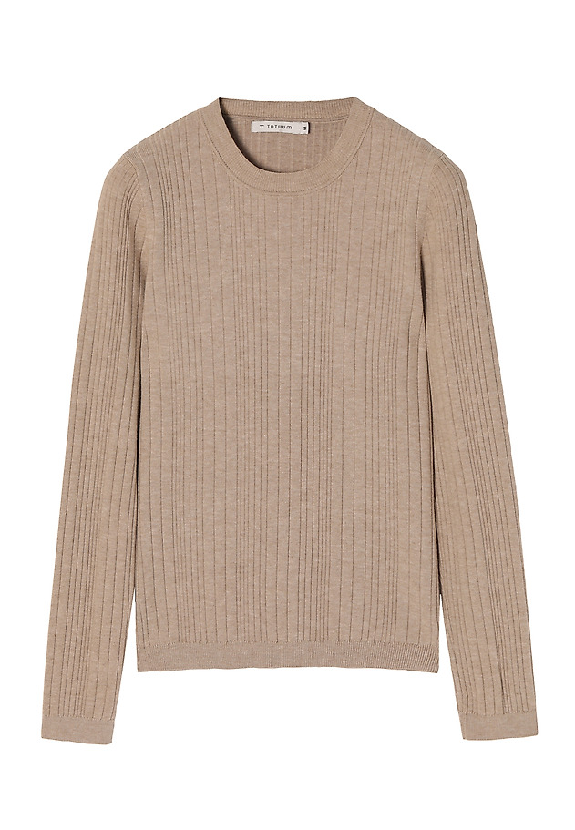 DÁMSKÝ UPNUTÝ PRUHOVANÝ SVETR ANCA DÁMSKÝ UPNUTÝ PRUHOVANÝ SVETR ANCA BÉŽOVÁ 6