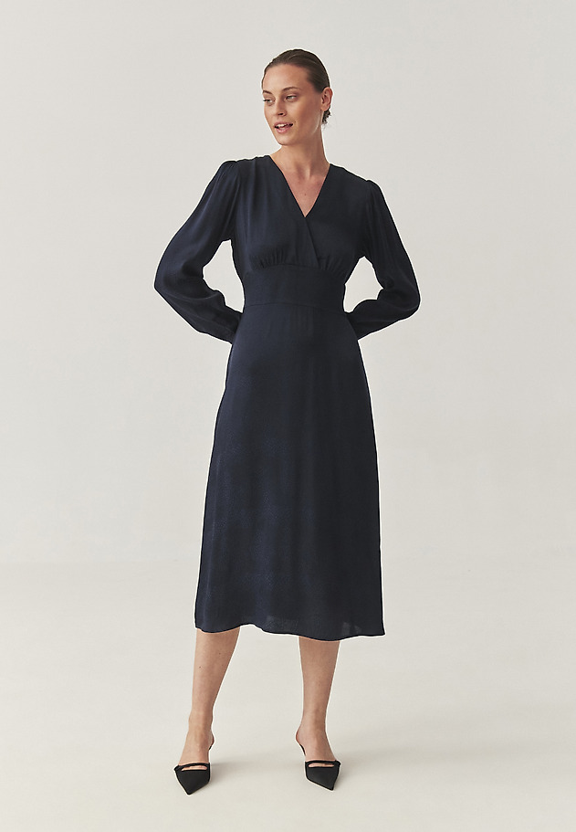 VISCOSE MIDI DRESS - TELIA 1 VISCOSE MIDI DRESS - TELIA 1 NAVY BLUE 2