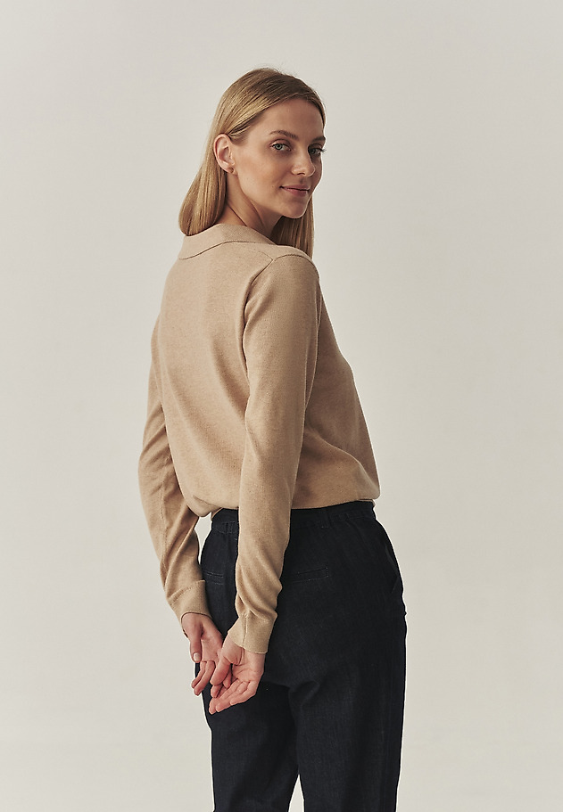 CLASSIC CASHMERE BLEND JUMPER - PALA 1 CLASSIC CASHMERE BLEND JUMPER - PALA 1 BEIGE 3