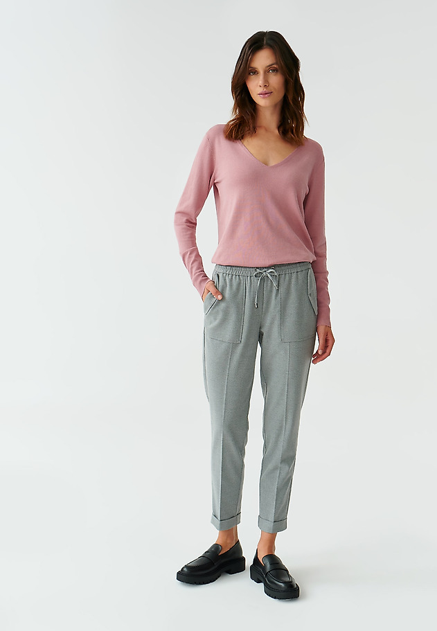 LADIES’ TROUSERS WITH TIE SANI 1 LADIES’ TROUSERS WITH TIE SANI 1 SZARY 1