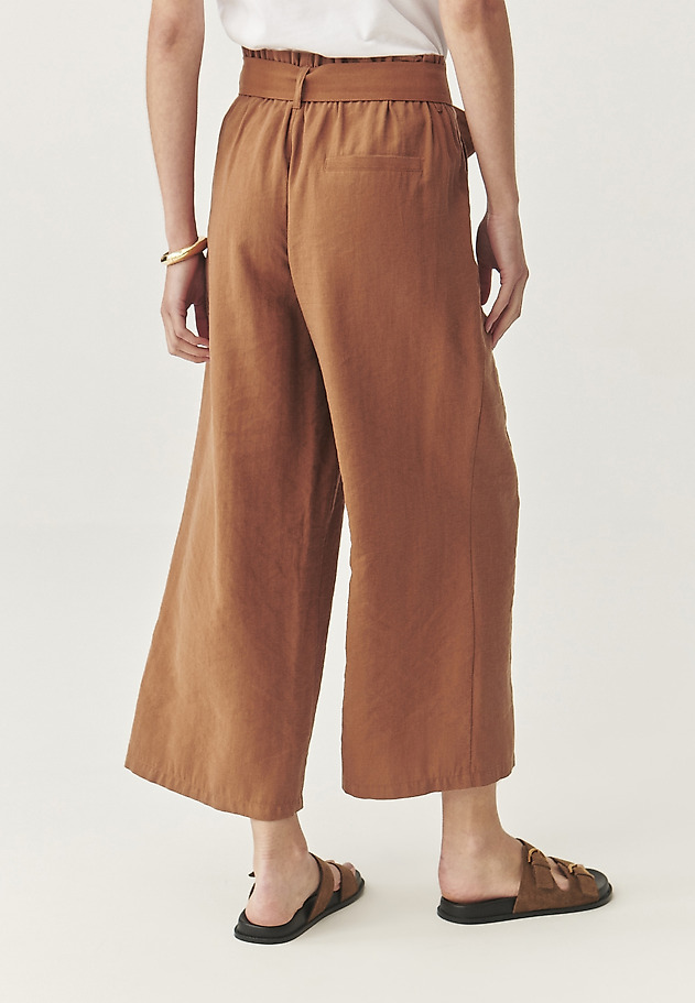 PANTALONI CU TALIE ÎNALTĂ - TENKO PANTALONI CU TALIE ÎNALTĂ - TENKO MARO 4