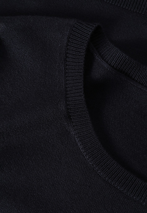 CLASSIC LADIES’ SWEATER WITH ROUND NECKLINE - TESSINI NAVY BLUE 2