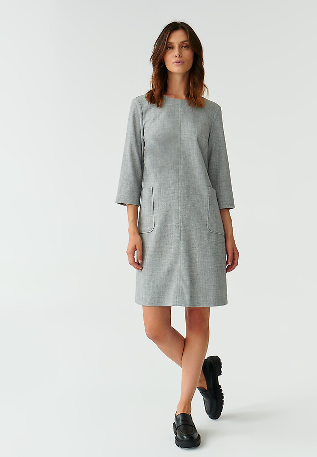 CLASSIC LADIES’ DRESS WITH 3/4 SLEEVES SKAPI CLASSIC LADIES’ DRESS WITH 3/4 SLEEVES SKAPI SZARY 2