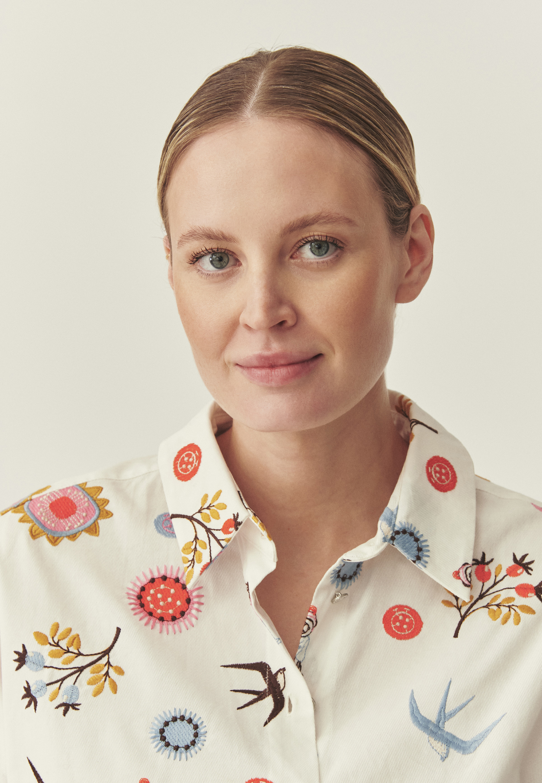 HAFTOWANA KOSZULA Z BAWEŁNĄ - NAMI BEŻOWY 2