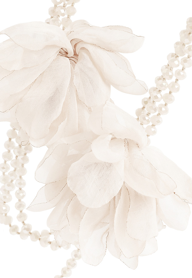 WOVEN FLOWER PENDANT — FLOWINA 2 color BEIGE