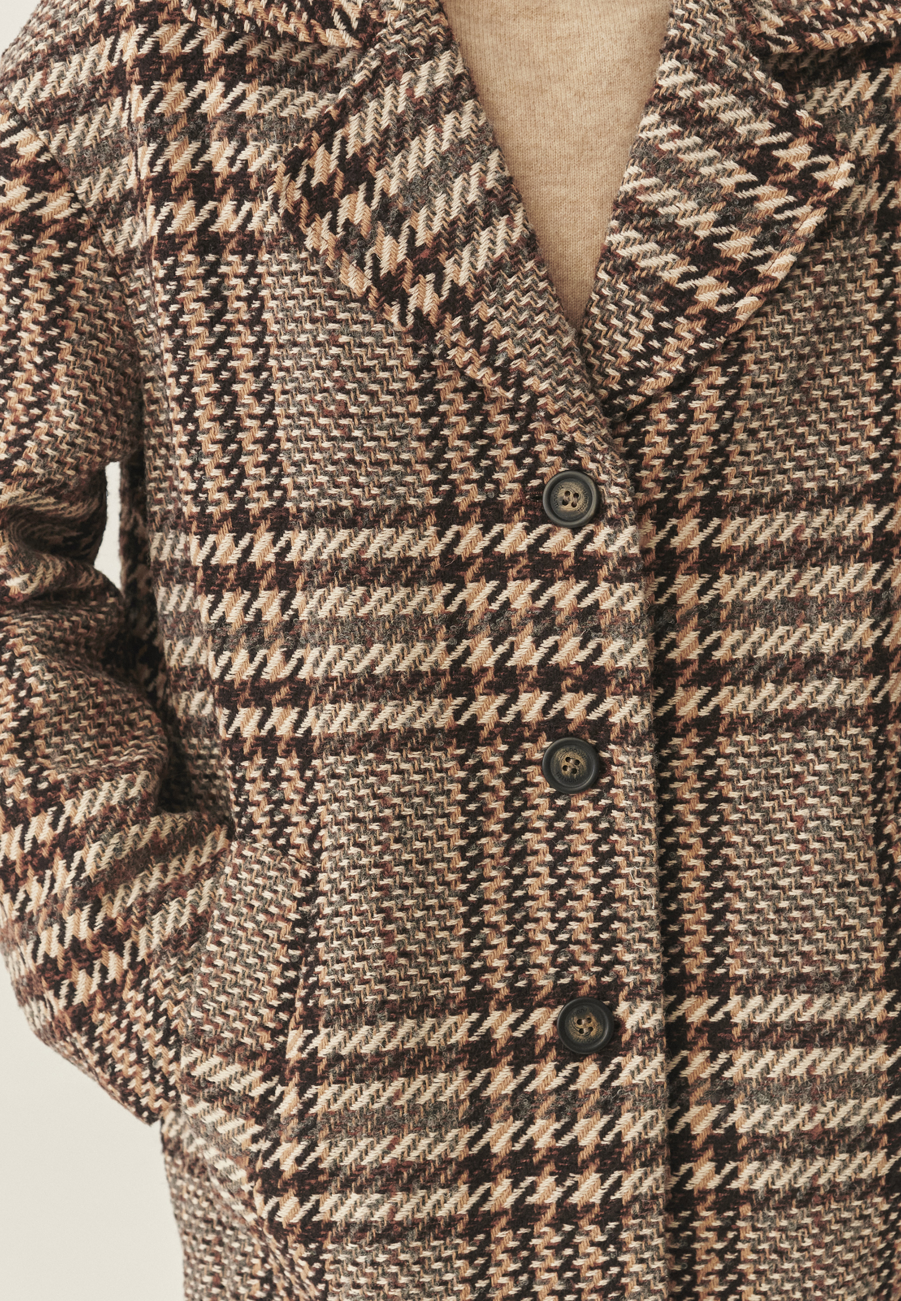 PALTON DE DAMĂ, DIN ȚESĂTURĂ ÎN CAROURI - SEWRO 1 MULTICOLOR 2