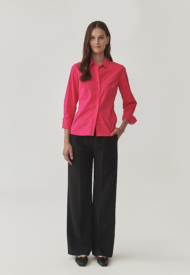 CLASSIC LADIES’ SHIRT WITH LONG SLEEVES AND WIDE CUFFS - ELIKO CLASSIC LADIES’ SHIRT WITH LONG SLEEVES AND WIDE CUFFS - ELIKO RÓŻOWY 2