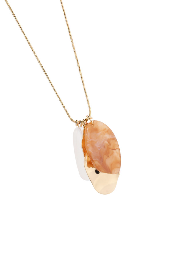 LONG NECKLACE WITH TRIPLE PENDANT — LORNA LONG NECKLACE WITH TRIPLE PENDANT — LORNA ZŁOTY 3