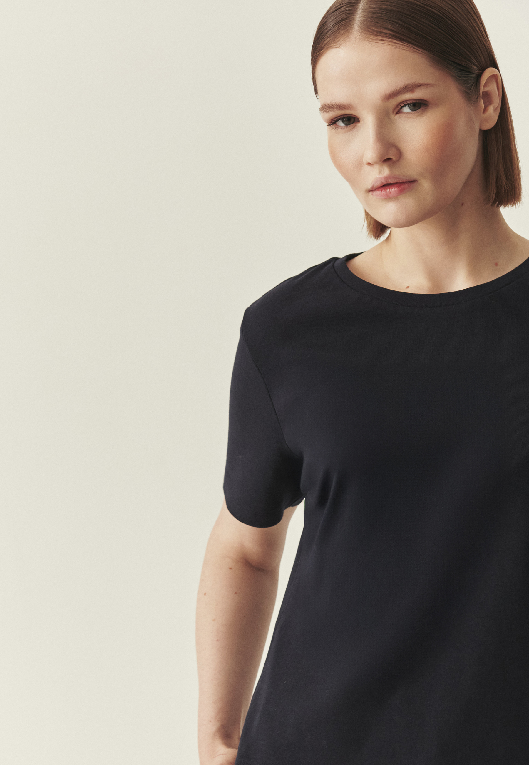 BAWEŁNIANY T-SHIRT Z KRÓTKIM RĘKAWEM - KIRI GRANATOWY 2