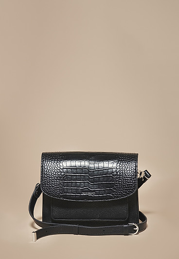 LEATHER MESSENGER BAG WITH EMBOSSING - SAVANNA LEATHER MESSENGER BAG WITH EMBOSSING - SAVANNA