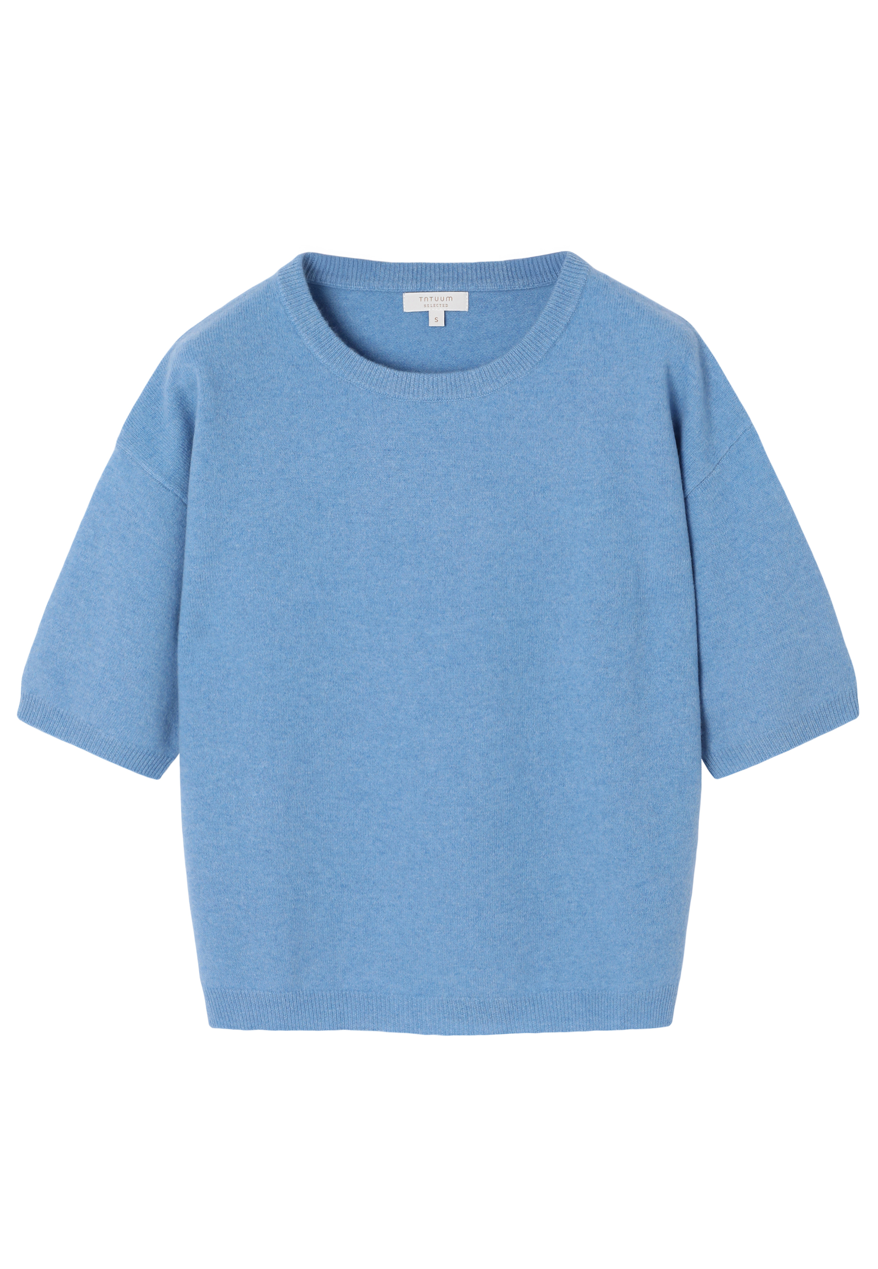 VLNENÝ SVETER S RUKÁVMI PO LAKTE - ASH MODRÁ 2