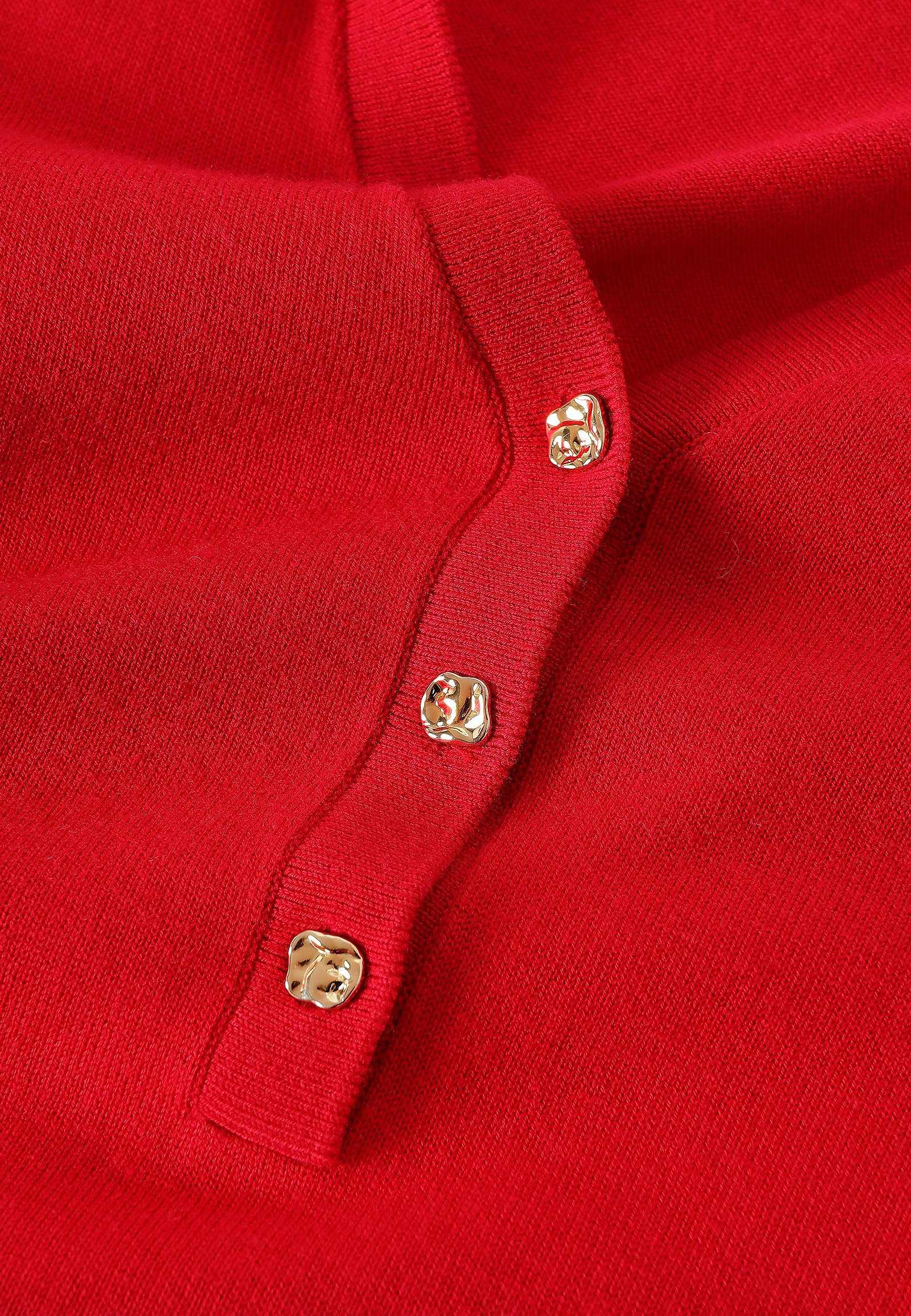 BLUZA S KROJEM POLO Z VOLNO - BLAXO BLUZA S KROJEM POLO Z VOLNO - BLAXO RDEČA 113108