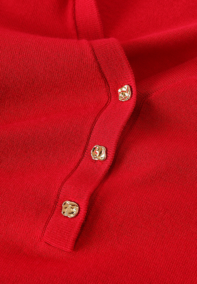 BLUZA S KROJEM POLO Z VOLNO - BLAXO BLUZA S KROJEM POLO Z VOLNO - BLAXO RDEČA 8