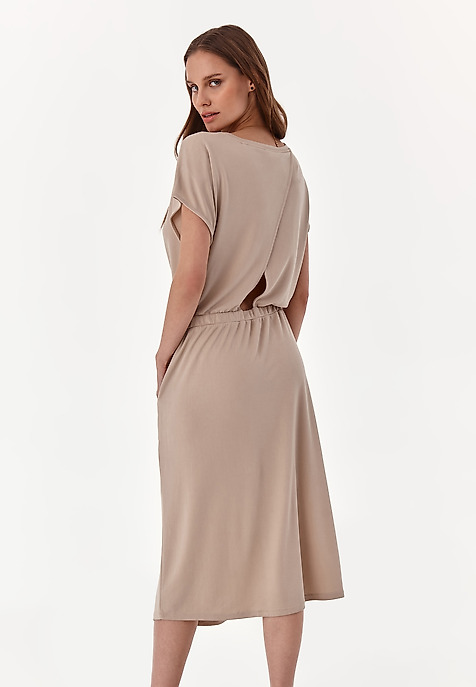 dámské úpletové šaty BAOBA BÉŽOVÁ 2