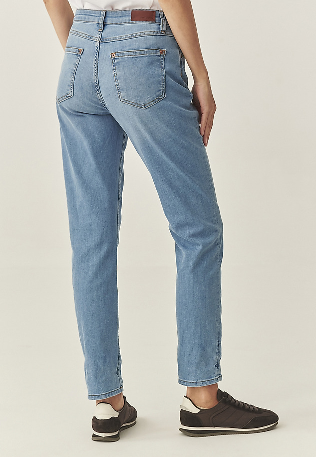 CUFFED DENIM SLIM TROUSERS - DEZI CUFFED DENIM SLIM TROUSERS - DEZI BLUE 3