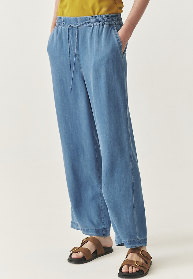 PANTALONI LARGI DIN LYOCELL - NIMI PANTALONI LARGI DIN LYOCELL - NIMI ALBASTRU 3