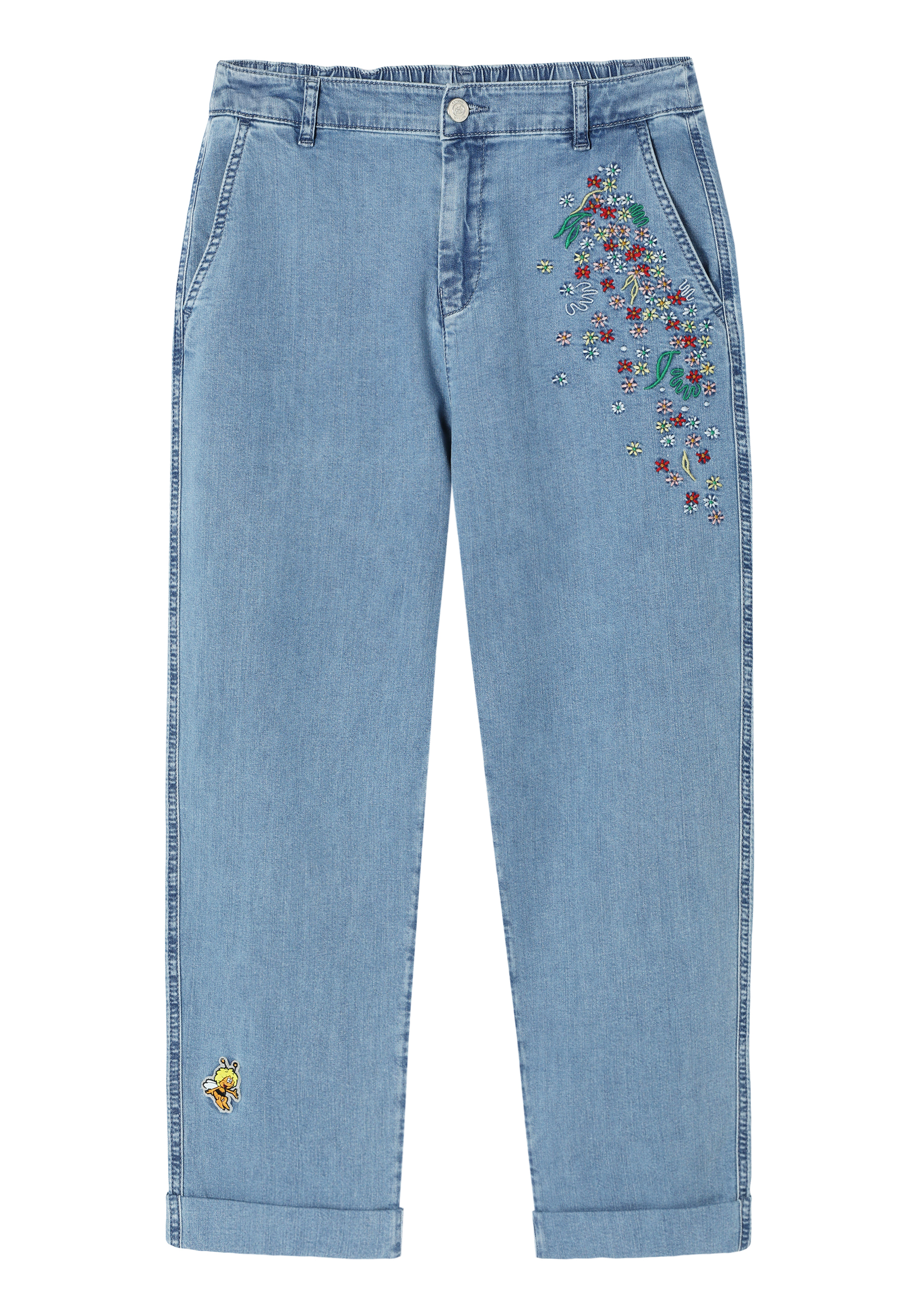 DENIMOWE SPODNIE Z MANKIETEM - SEREMIO