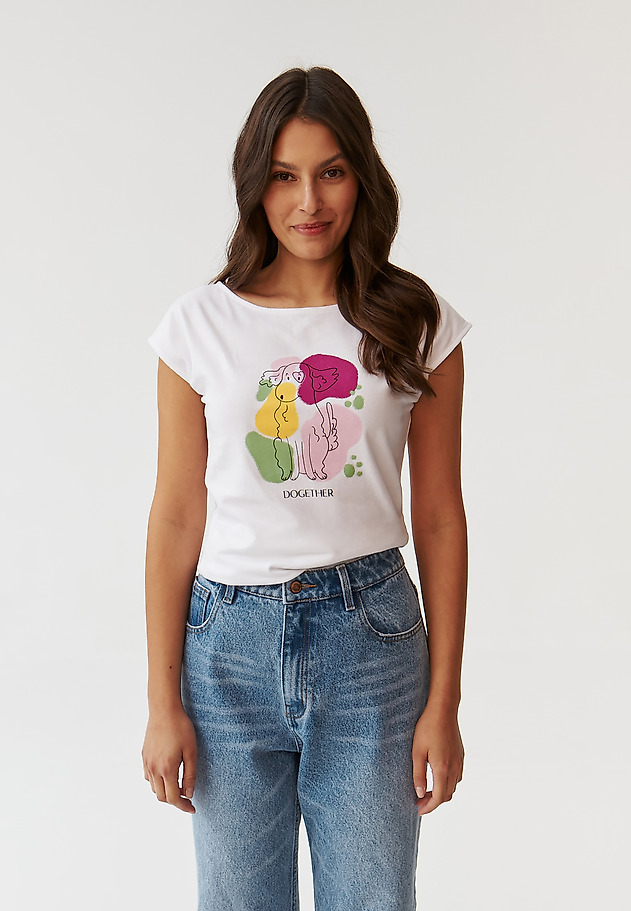 FITTED LADIES’ T-SHIRT WITH CENTRALISED PRINT - AMANDA 3 FITTED LADIES’ T-SHIRT WITH CENTRALISED PRINT - AMANDA 3 WHITE 3