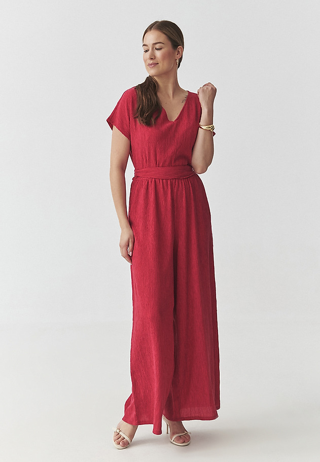 FUCHSIA WIDE-LEG JUMPSUIT — KOREKI 1 FUCHSIA WIDE-LEG JUMPSUIT — KOREKI 1 CZERWONY 2