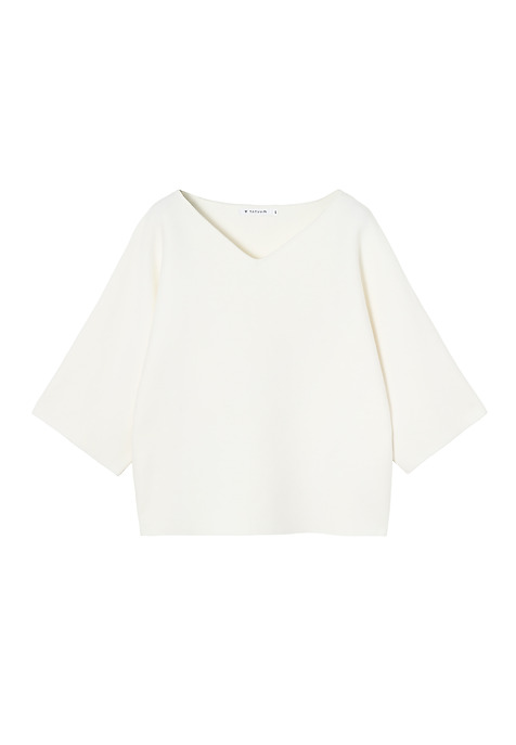 LADIES' JUMPER WITH WIDE SLEEVES AND CREW NECKLINE — RAFIA ECRU 2