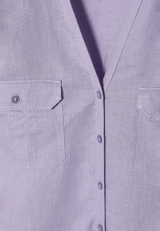LADIES’ LINEN SHIRT WITH ROLLED-UP SLEEVES - JUSTYNA LADIES’ LINEN SHIRT WITH ROLLED-UP SLEEVES - JUSTYNA FIOLETOWY 6