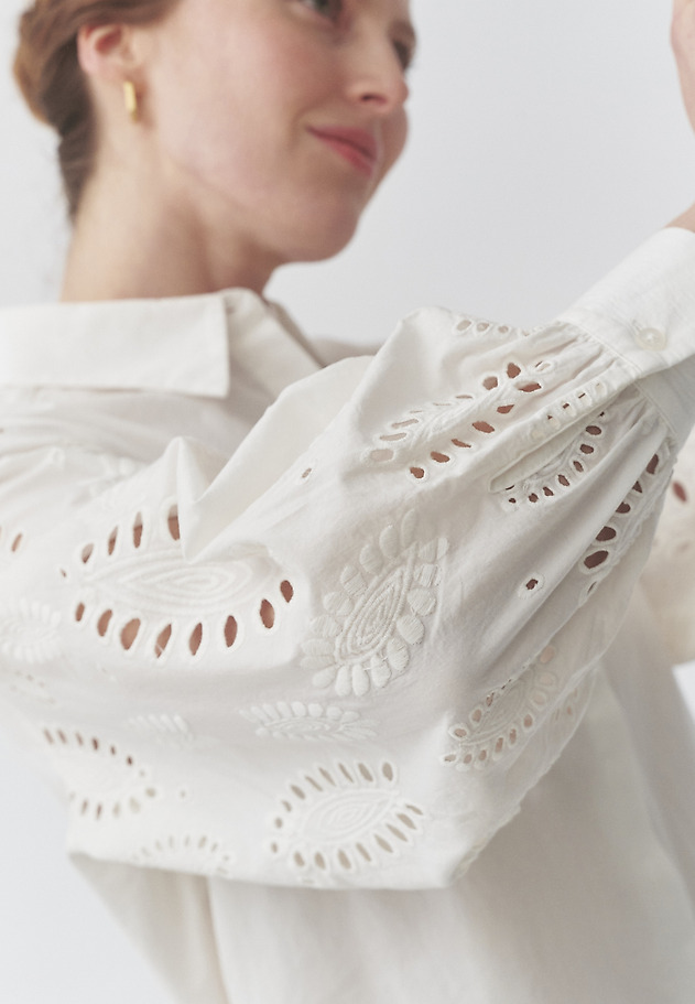 COTTON SHIRT WITH EMBROIDERY -CLEMENTINE COTTON SHIRT WITH EMBROIDERY -CLEMENTINE ECRU 7