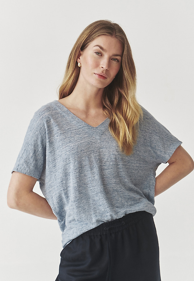 LADIES’ LINEN OVERSIZED BLOUSE - STENA 1 LADIES’ LINEN OVERSIZED BLOUSE - STENA 1 BLUE 1