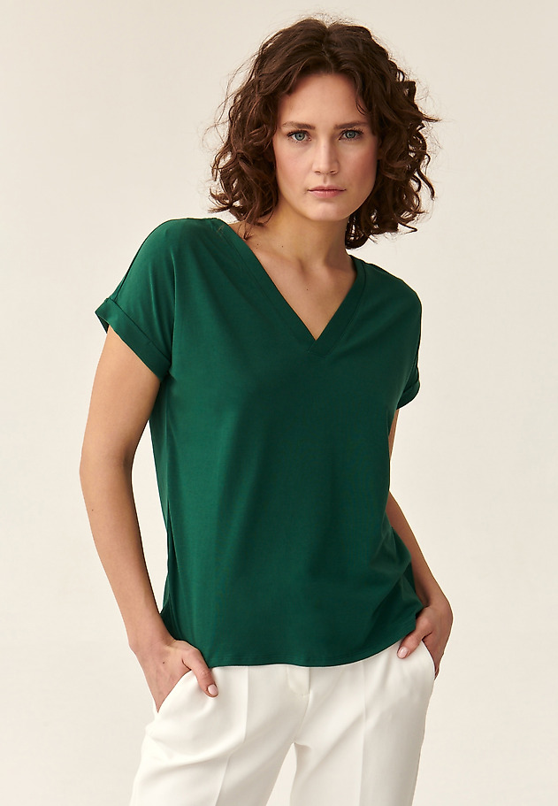 LADIES' SHORT-SLEEVED BLOUSE NUELA LADIES' SHORT-SLEEVED BLOUSE NUELA GREEN 1